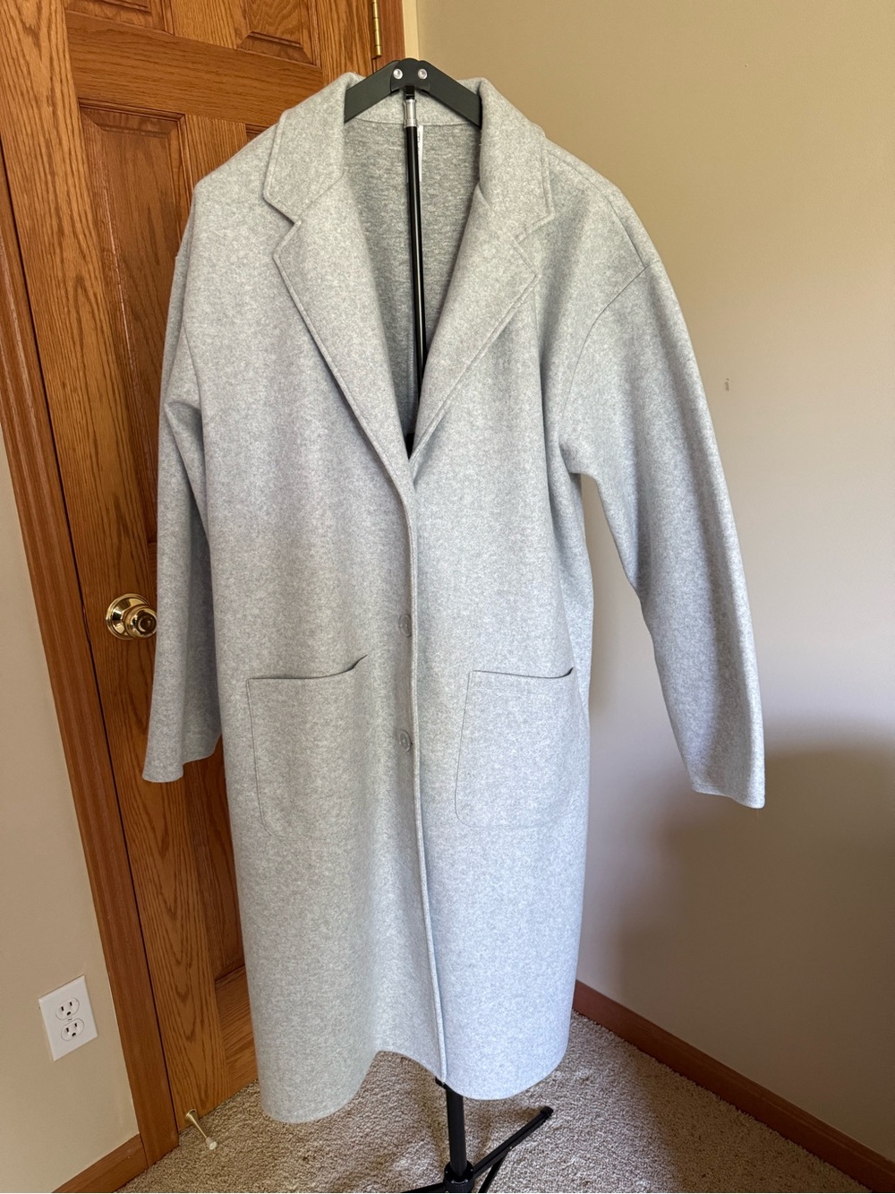 STYLUS Light Gray Long Women's Trench Coat